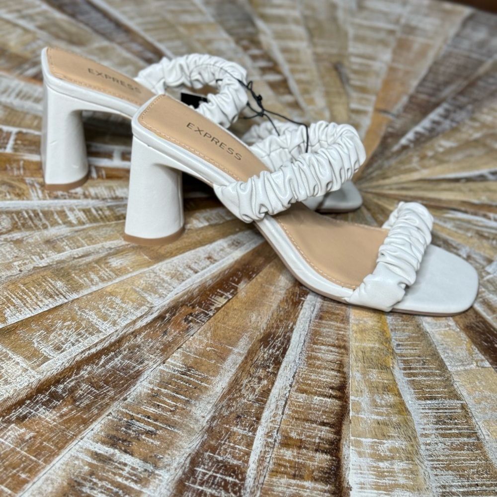 Express White Heel Sandals